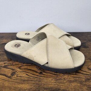 Timberland Genuine Leather Sandals Slip On Tan Brown Women's Size 9M 73324